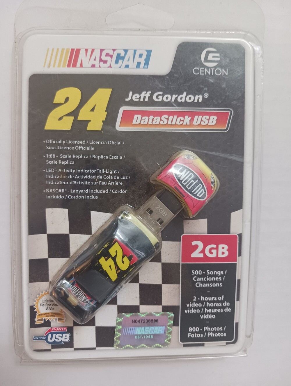 2010 Jeff Gordon #24 NASCAR Car DataStick Flash Drive USB & Neck Cord 2GB Sealed